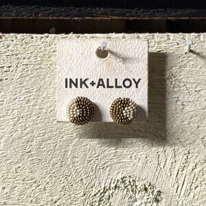 Ink & Alloy Stud Earrings
